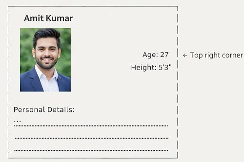 Sample Biodata Photo Placements