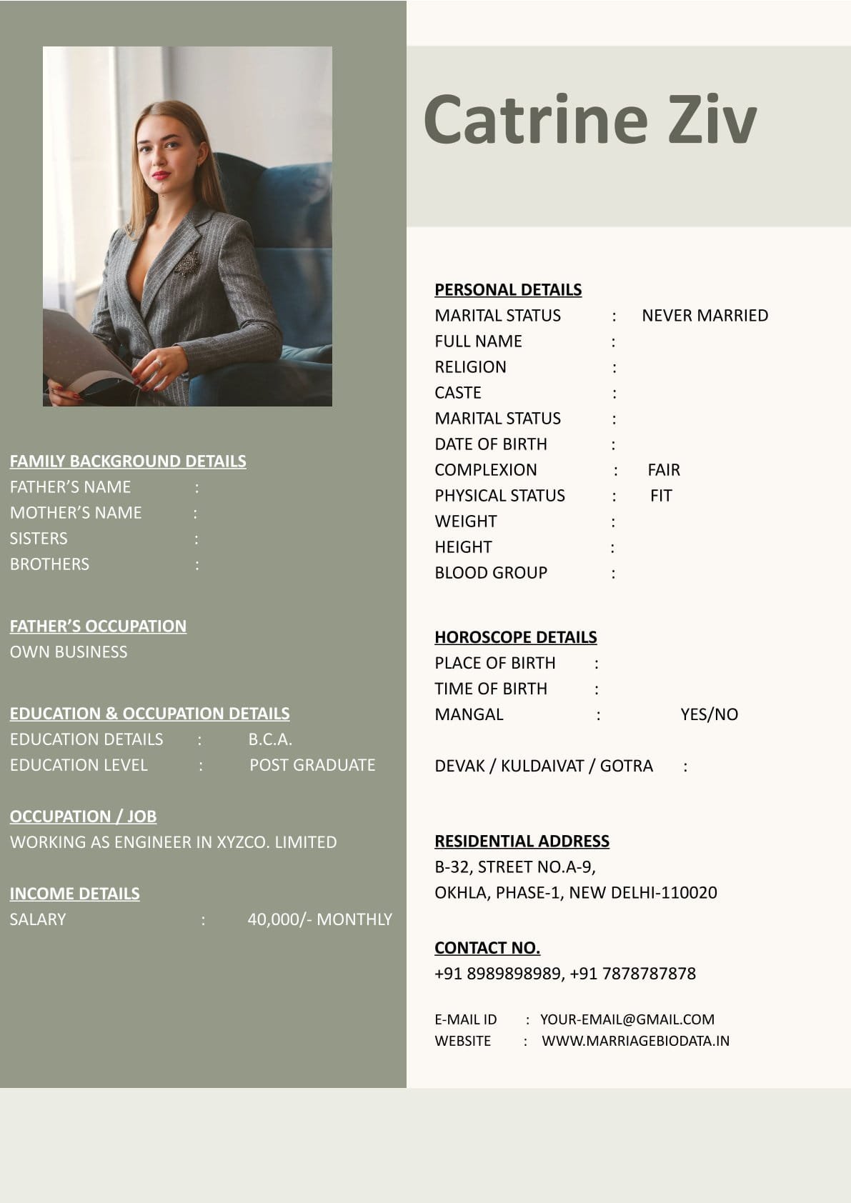 Attractive Marriage Biodata Format Word Free Download (1)