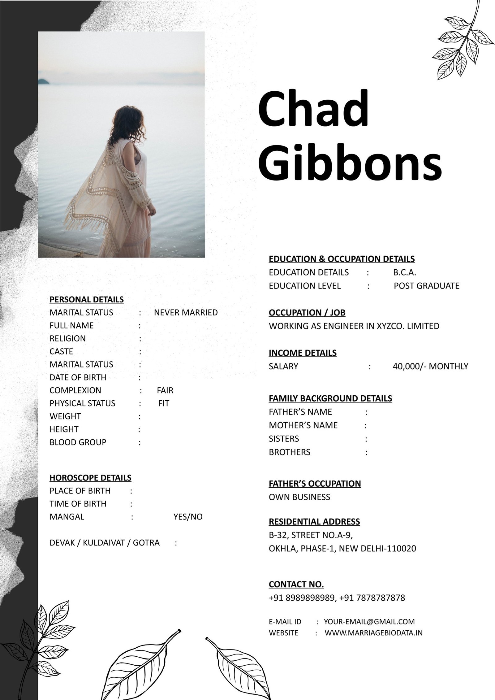 Best Indian Marriage Biodata Format Word File Free Download