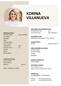 Clean Marriage Biodata Word Template Download