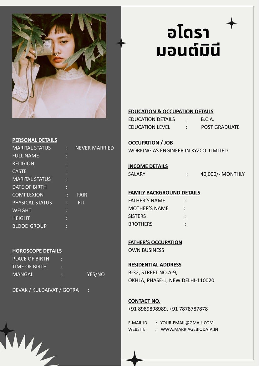 Free Download Marriage Biodata Template Word
