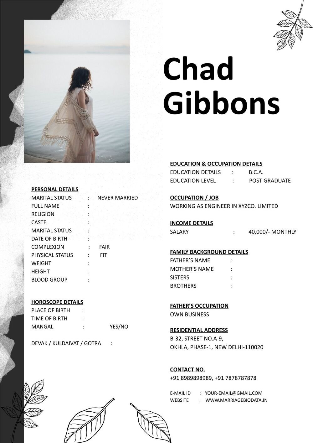 Free Marriage Bio Document Word Format (1)