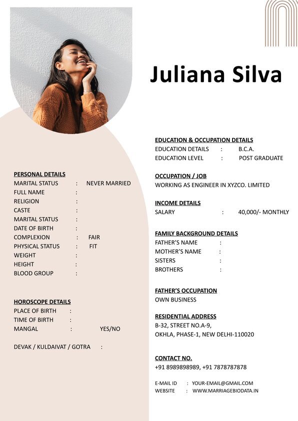 Free Marriage Details Sheet Word Format