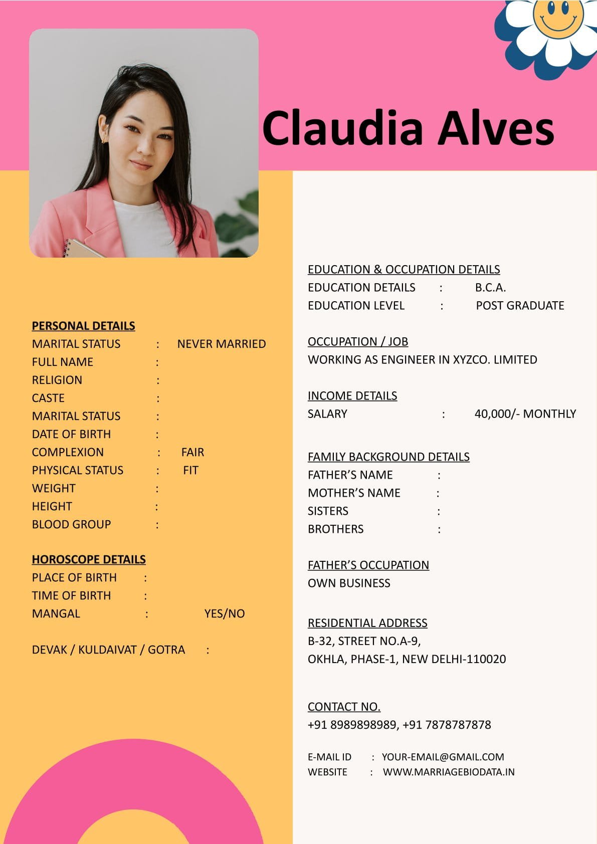 Free Marriage Introduction Word Format