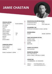 Free Marriage Profile Layout Word Template