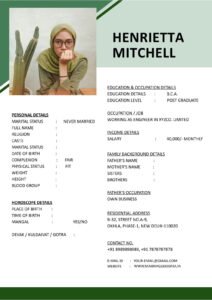 Free Matrimony Details Word Template