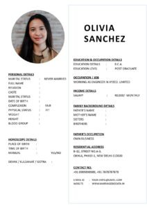 Free Matrimony Profile Word Format Download