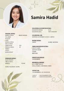 Free Wedding Biodata Format Editable Word Template Download