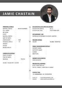 Free Word Marriage Biodata for Boy and Girl