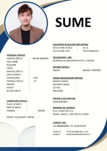 Indian Marriage Biodata Word Format for Bride Free