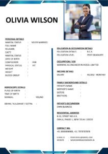 Marriage Bio Template Word Clean Design