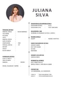 Marriage Biodata Format Word for Bride Free