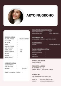 Marriage Biodata Sample Format Word Download