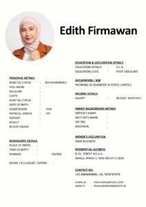 Marriage Biodata Word File for Bride and Groom