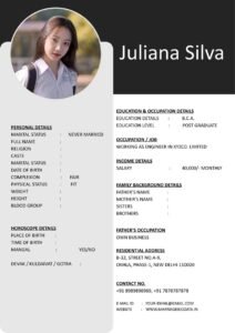 Marriage Biodata Word Format Professional Design
