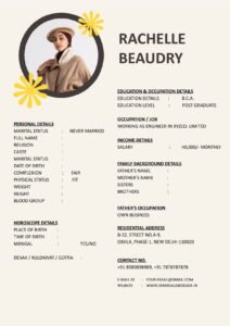 Marriage Biodata Word Template Stylish Look