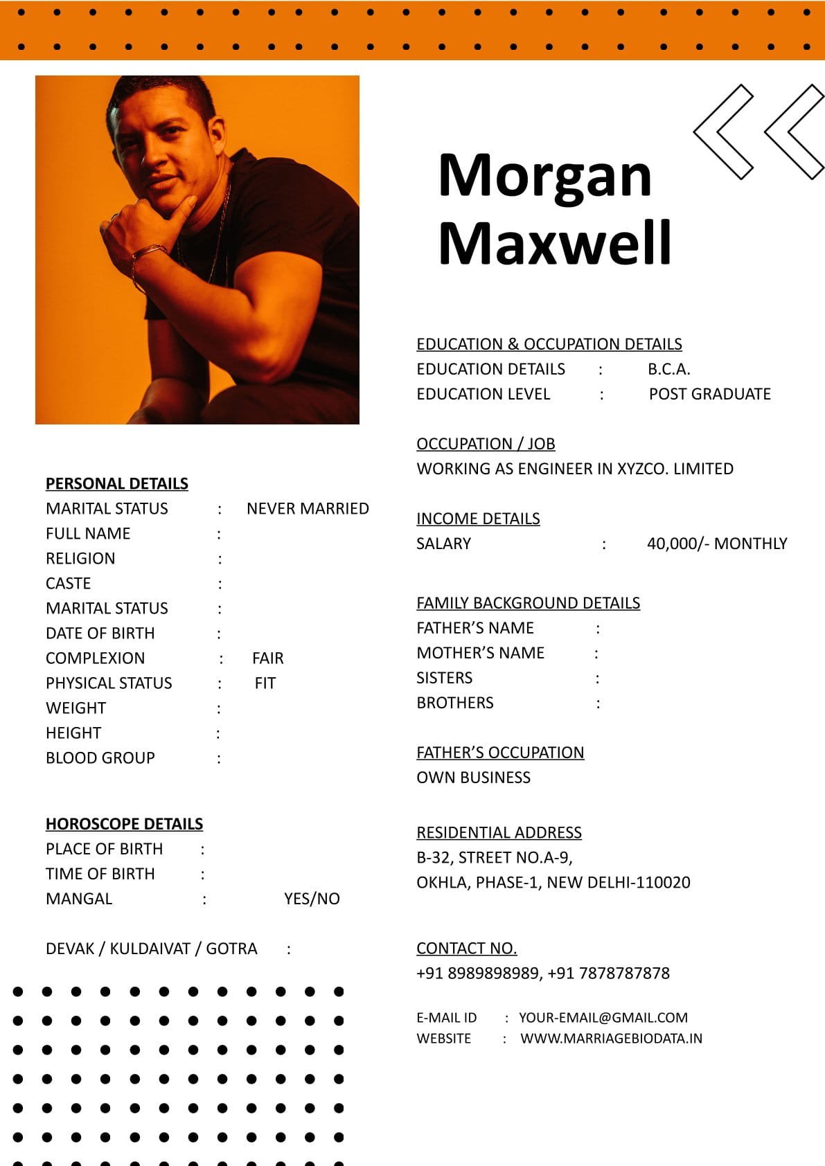 Marriage Info Sheet Word Free Download