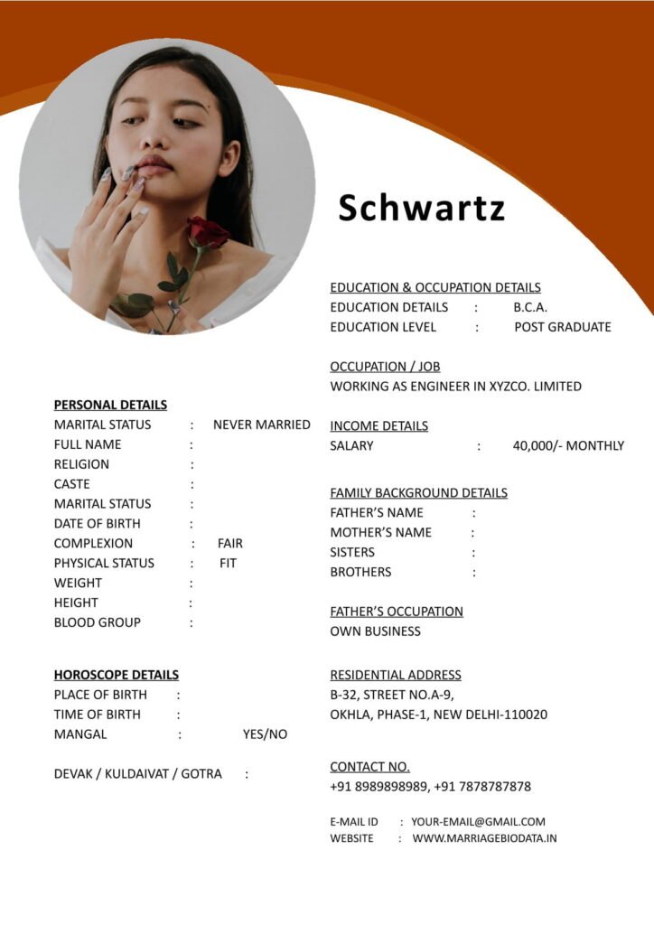 Marriage Intro Sheet Word Free Download – MarriageBiodata.in