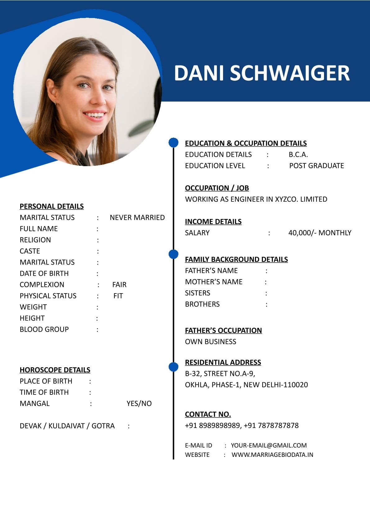 Marriage Overview Template Word Free