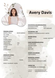 Marriage Profile Format Word Clean Style