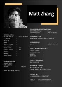 Matrimonial Sheet Word Template Free