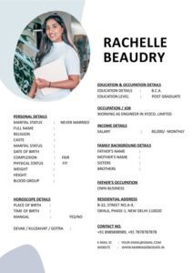 Matrimony Profile Sheet Word Template