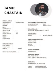 Modern Marriage Biodata Word Format Download