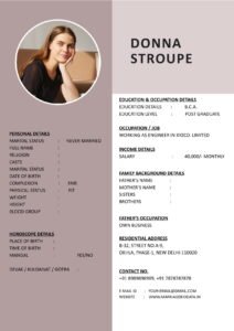 Modern Wedding Biodata Format Word Free