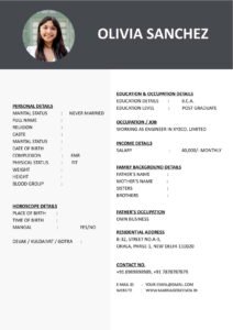 Professional Wedding Biodata Word Download