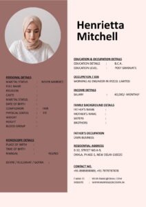 Ready Matrimonial Profile Word Template