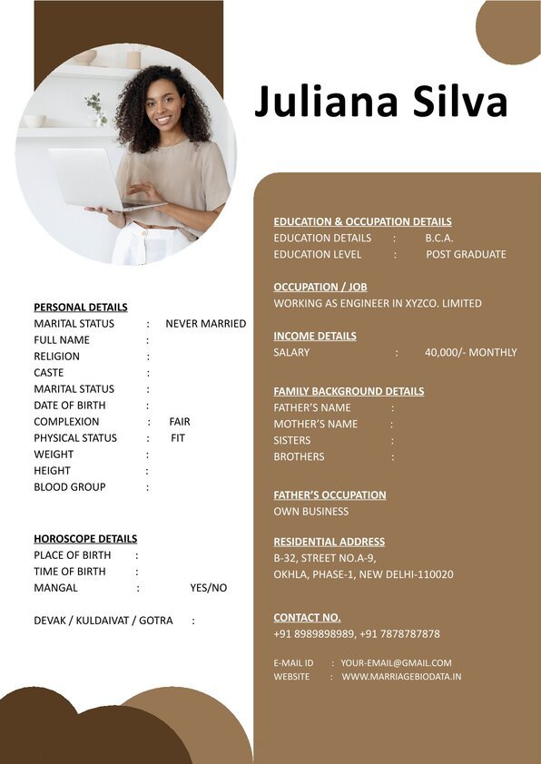 Shaadi Bio Maker Word Template Free