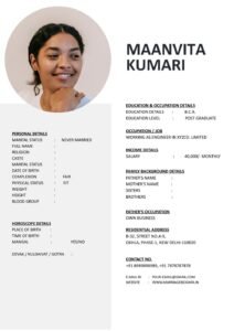 Shaadi Resume Format Word Free Download