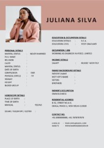 Simple Shaadi Biodata Format in Word Free File