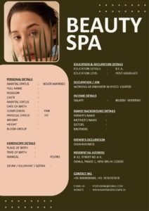 Simple Wedding Biodata Word Template Free File