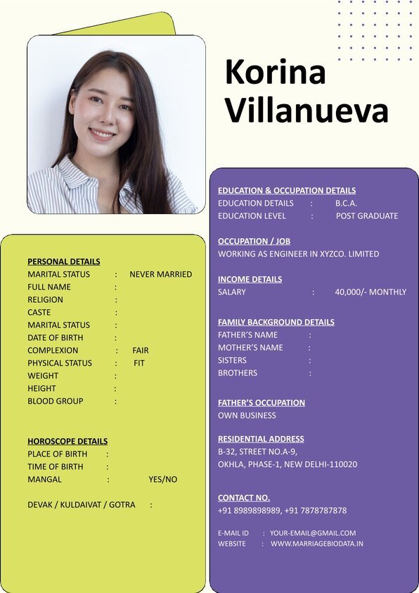 Wedding Bio Creator Word Format Download