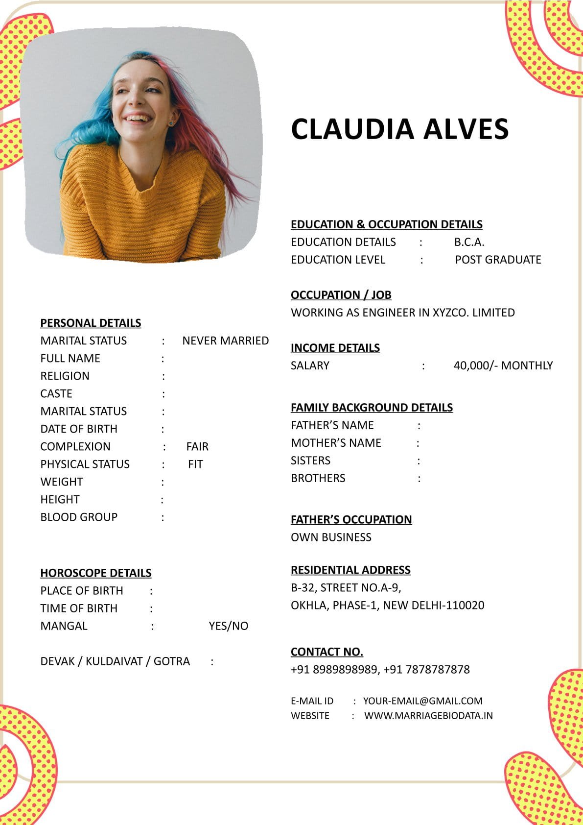 Wedding Information Sheet Word Format Free