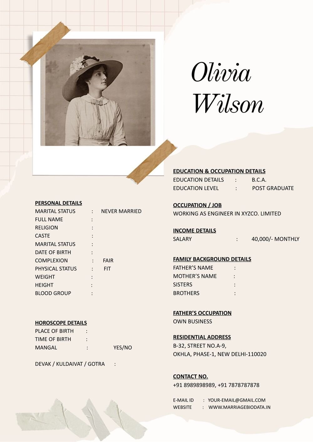 Wedding Intro Resume Word Format Free