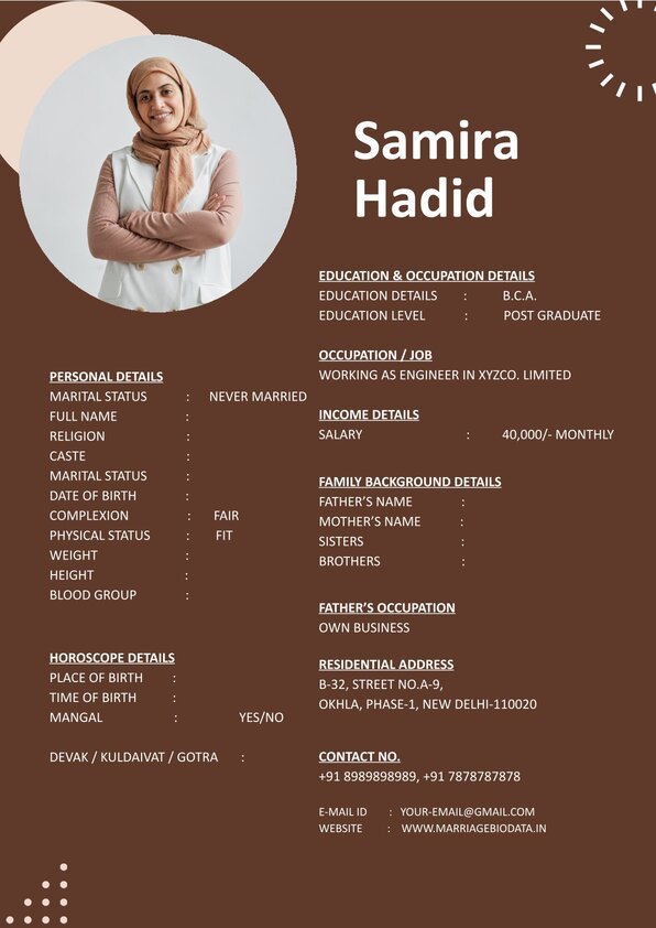 Wedding Profile Creator Word Download