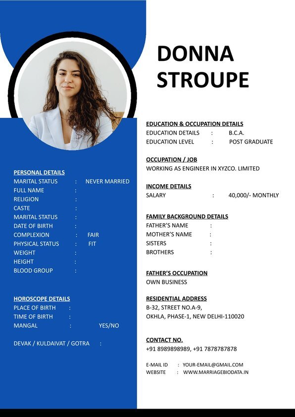 Wedding Profile Resume Word Download